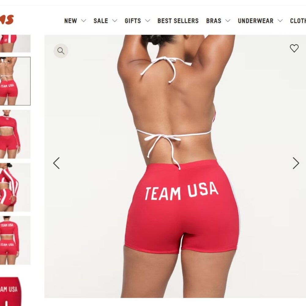 SKIMS FOR TEAM USA - SIGNATURE SWIM OLYMPIC MID WAIST SHORT